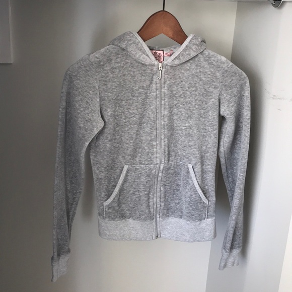 Y2K Juicy Couture track embroidery velour hoodie jacket sweatshirt - Picture 2 of 7